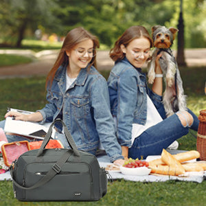 Conjunto de 2 bolsas de viaje Kono para equipaje de mano, bolsa de fin de semana con compartimento para zapatos y neceser, diseño multicámara para viajes y deportes.