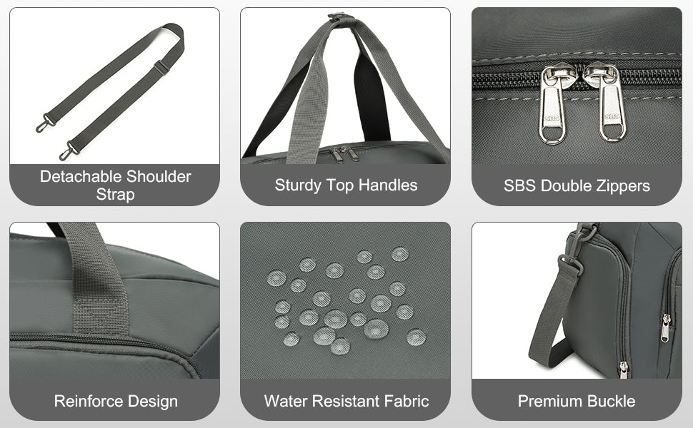 Conjunto de 2 bolsas de viaje Kono para equipaje de mano, bolsa de fin de semana con compartimento para zapatos y neceser, diseño multicámara para viajes y deportes.