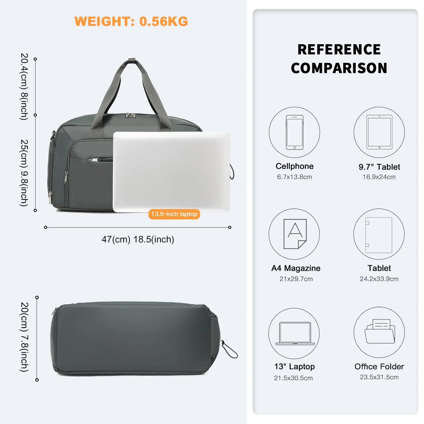 Conjunto de 2 bolsas de viaje Kono para equipaje de mano, bolsa de fin de semana con compartimento para zapatos y neceser, diseño multicámara para viajes y deportes.