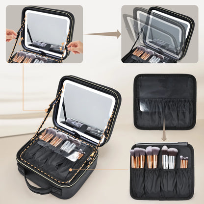 Bolsa de maquillaje con espejo LED