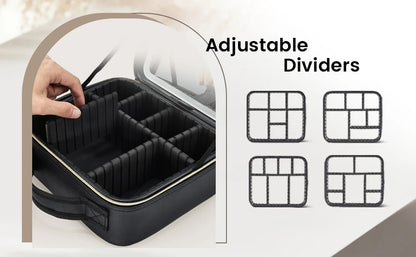 Bolsa de maquillaje con espejo LED