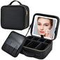 Bolsa de maquillaje con espejo LED