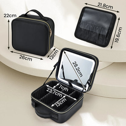 Bolsa de maquillaje con espejo LED